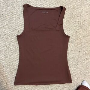 Women's R Essential double layer sculpting brown tank top size M